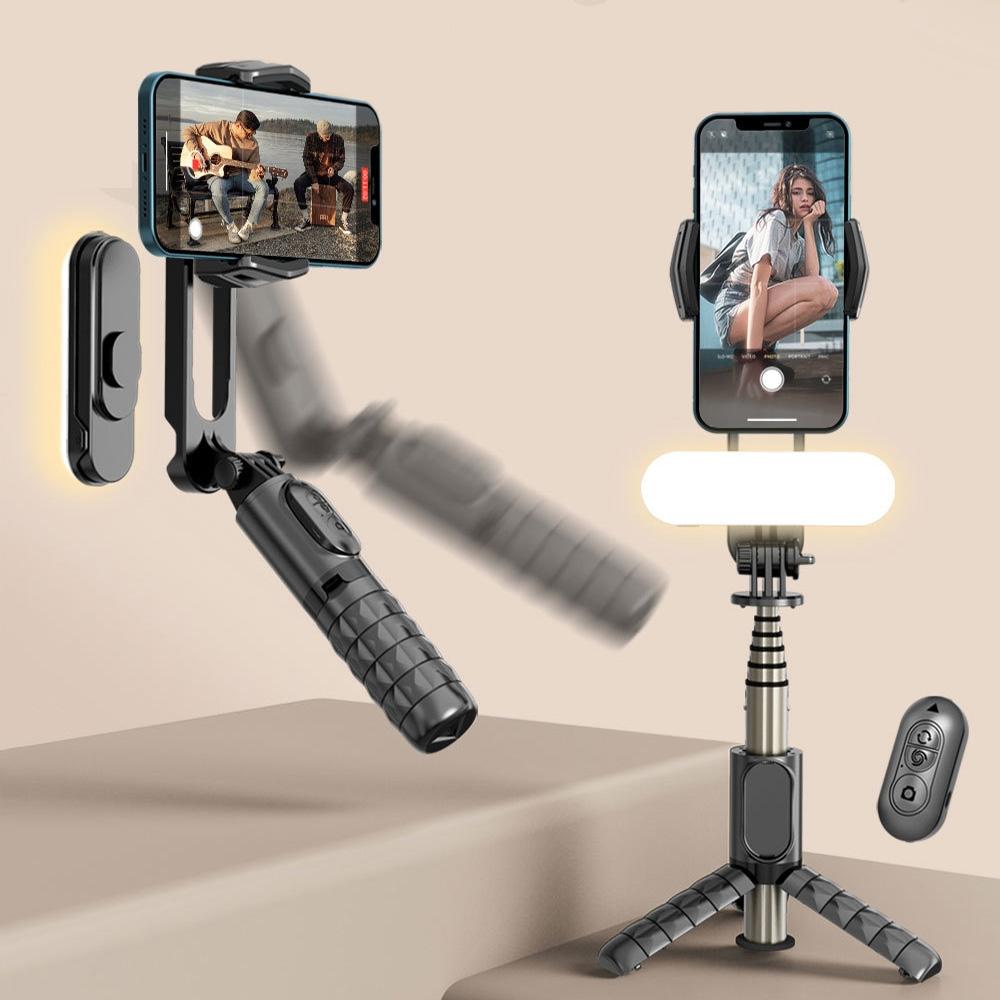 Handheld Stabilizer With Removable Fill Light And App - Black-1915196882347495431