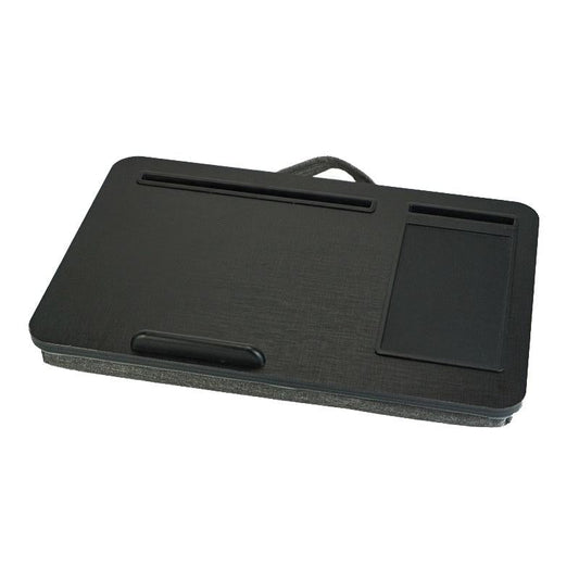 Black Wood Multifunctional Lazy Desk - Compact Design-1915196693373128705