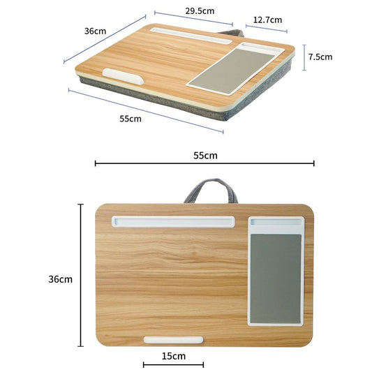Black Wood Multifunctional Lazy Desk - Compact Design-1915196693373128706