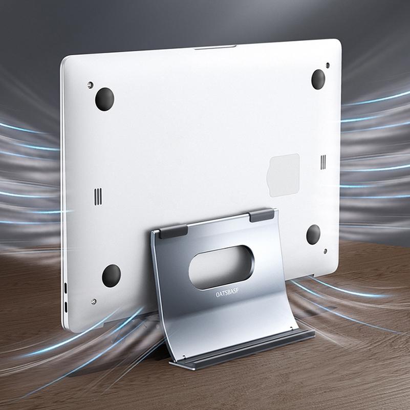 Grey H-Type Alloy Laptop Storage Rack - Automatic Gravity-1915196886558576641