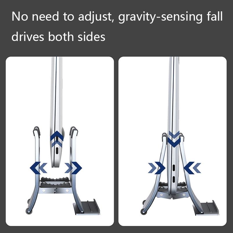 Grey H-Type Alloy Laptop Storage Rack - Automatic Gravity-1915196886558576643