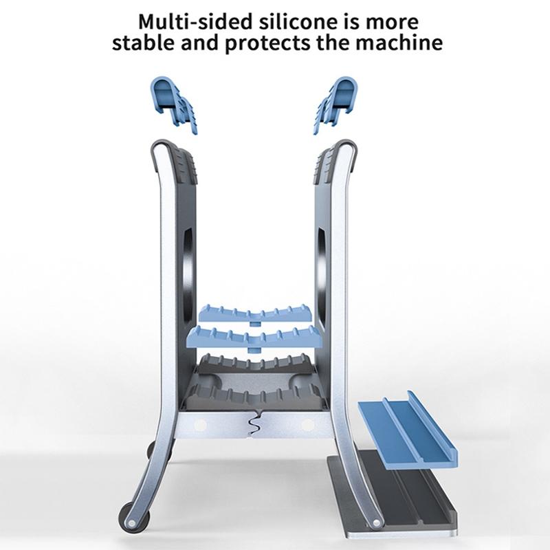 Grey H-Type Alloy Laptop Storage Rack - Automatic Gravity-1915196886558576645