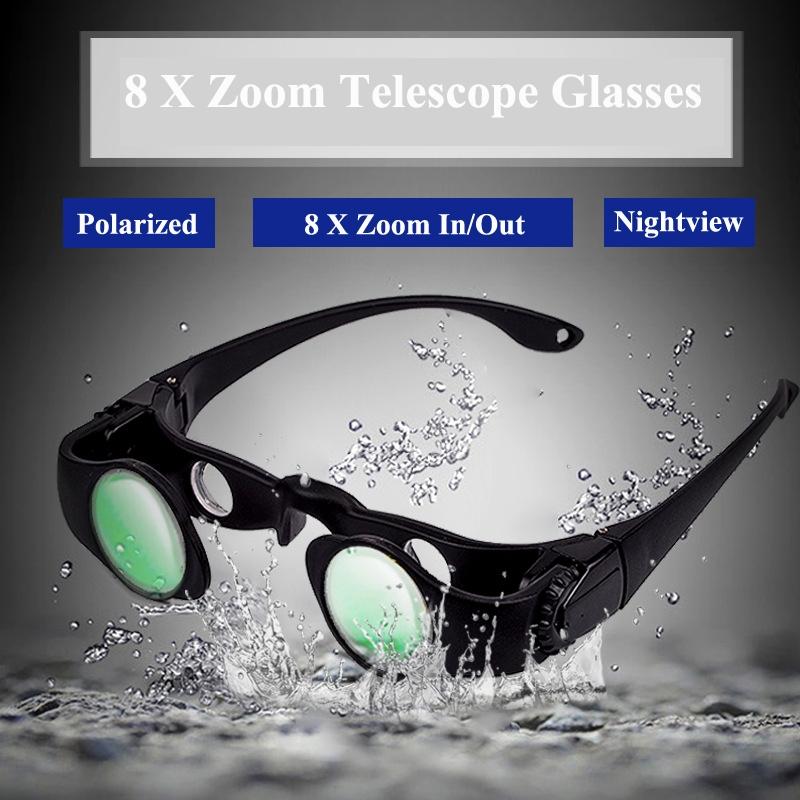 Zoomable Fishing Binoculars - Gray Clip 8X Magnification-1915198097496084481