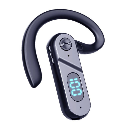 V28 Bluetooth Voice Control Earphone - Black Digital Display Single Ear-1915196931546681345