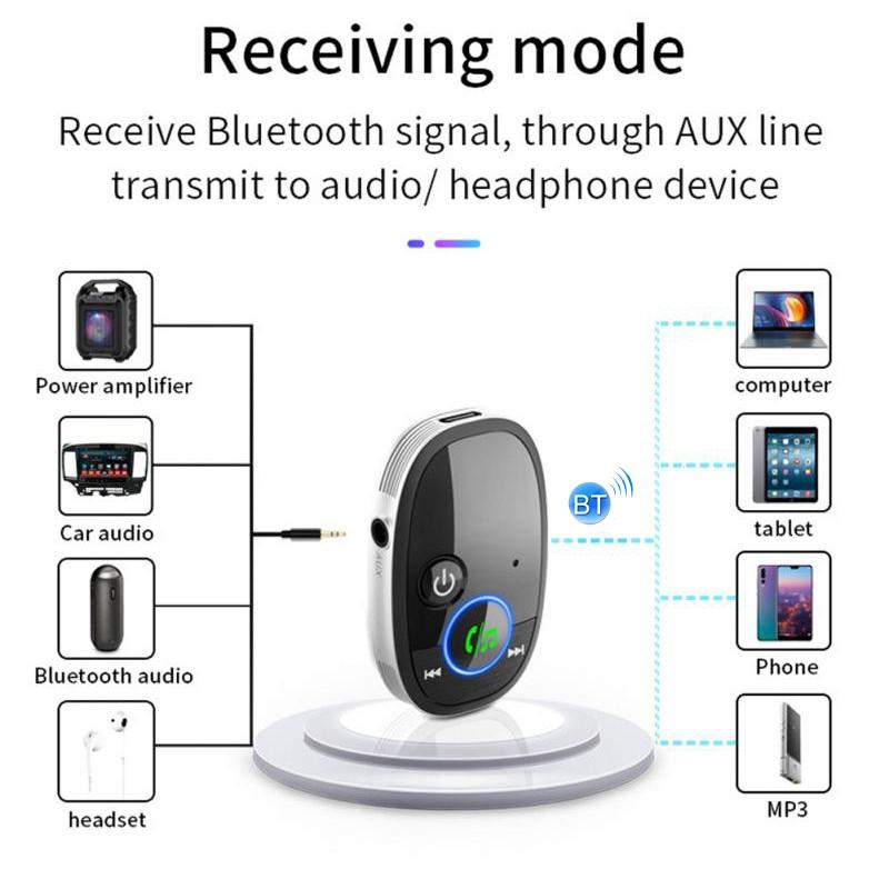 Wireless Car Bluetooth Music Receiver - Black-1915196889184210948