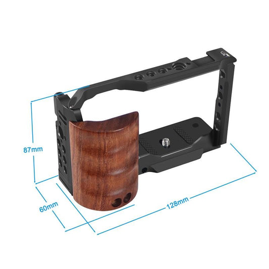 Wooden Handle Alloy Rabbit Cage For Sony Zv-E10 Camera - Black-1915196966673977345