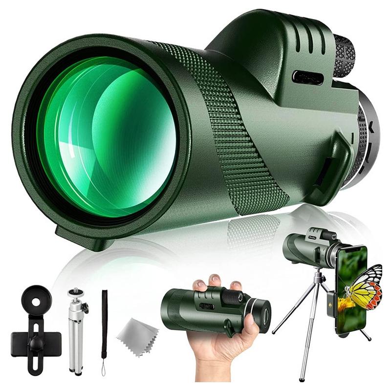 High Power Hd Monocular With Night Vision Clip & Tripod - 40X60-1915198133508378629