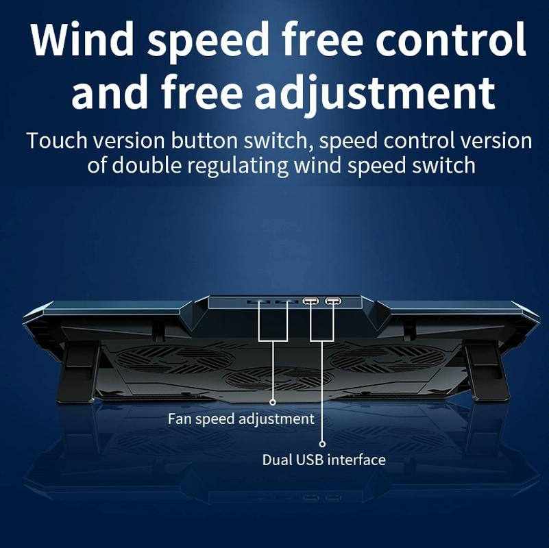 6-Fan Usb Gaming Laptop Cooler With Ports-1915196969899397123