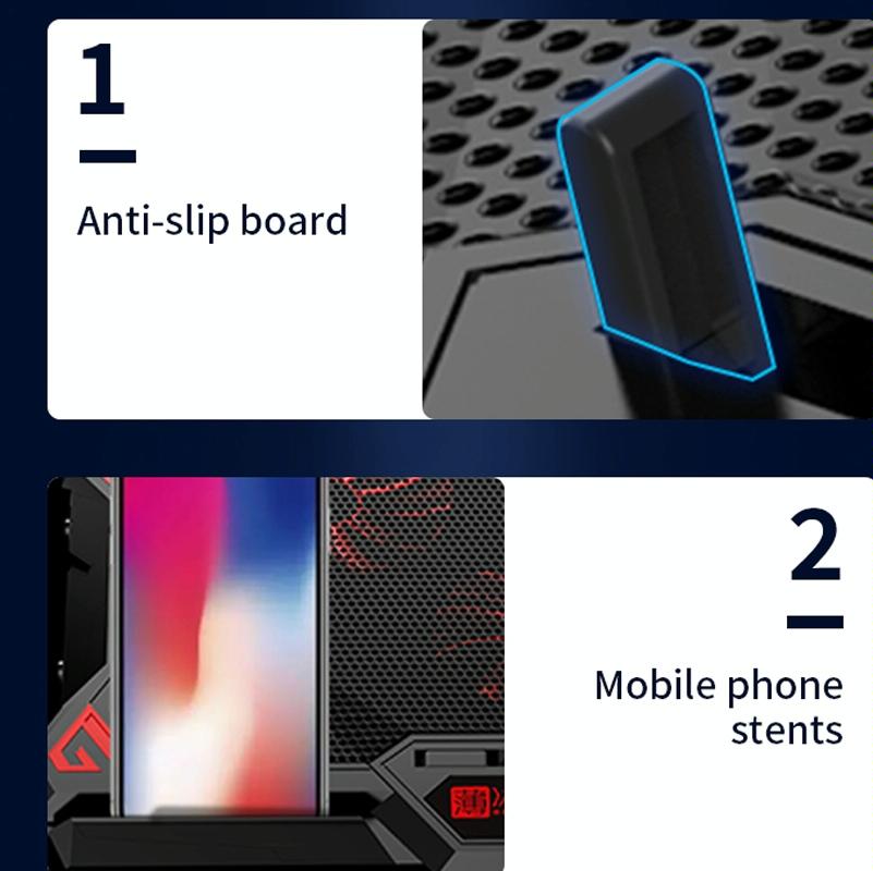 6-Fan Usb Gaming Laptop Cooler With Ports-1915196969899397126