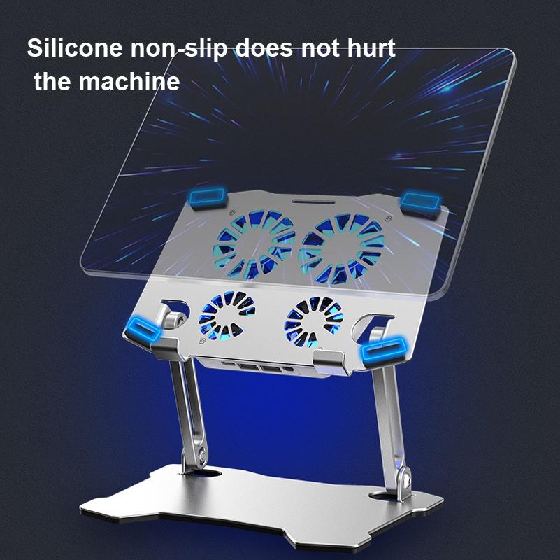 Aluminum Laptop Cooling Stand With 4 Fans-1915198421363462149