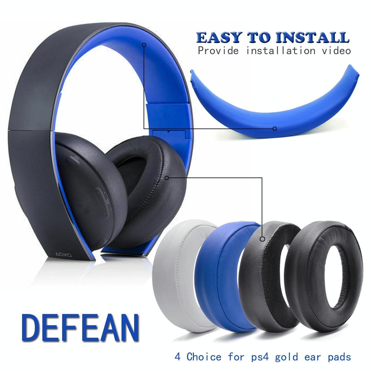 2-Pack Headphone Sponge Covers For Sony Ps3 / Ps4 7.1 Gold - White-1915198092135763972