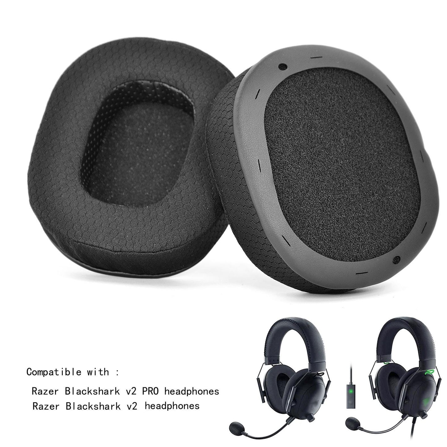 Pair Of Sponge Ear Pads For Razer Blackshark V2 / V2 Pro-1915198356322390018