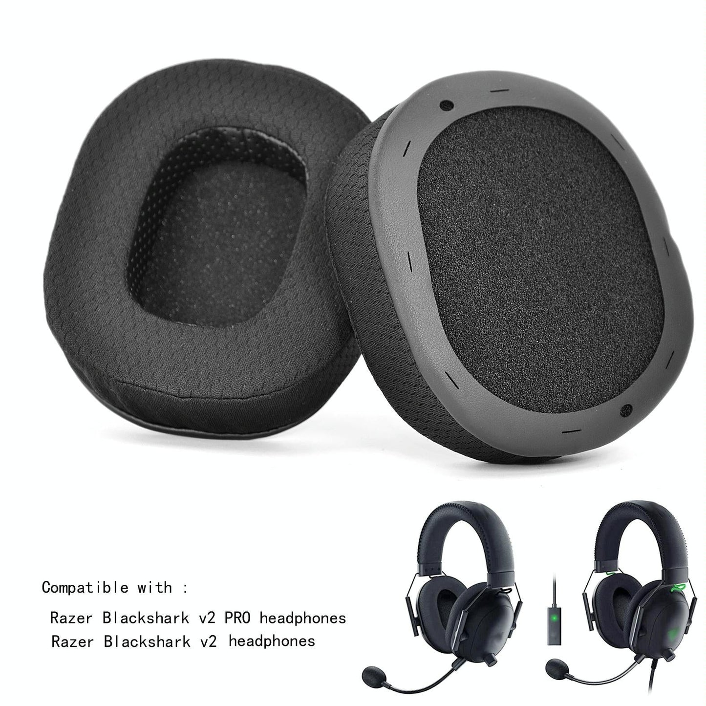 2-Pack Ear Pads For Razer Blackshark V2 / V2 Pro - Ice Sense Sponge Cover-1915197853039464451