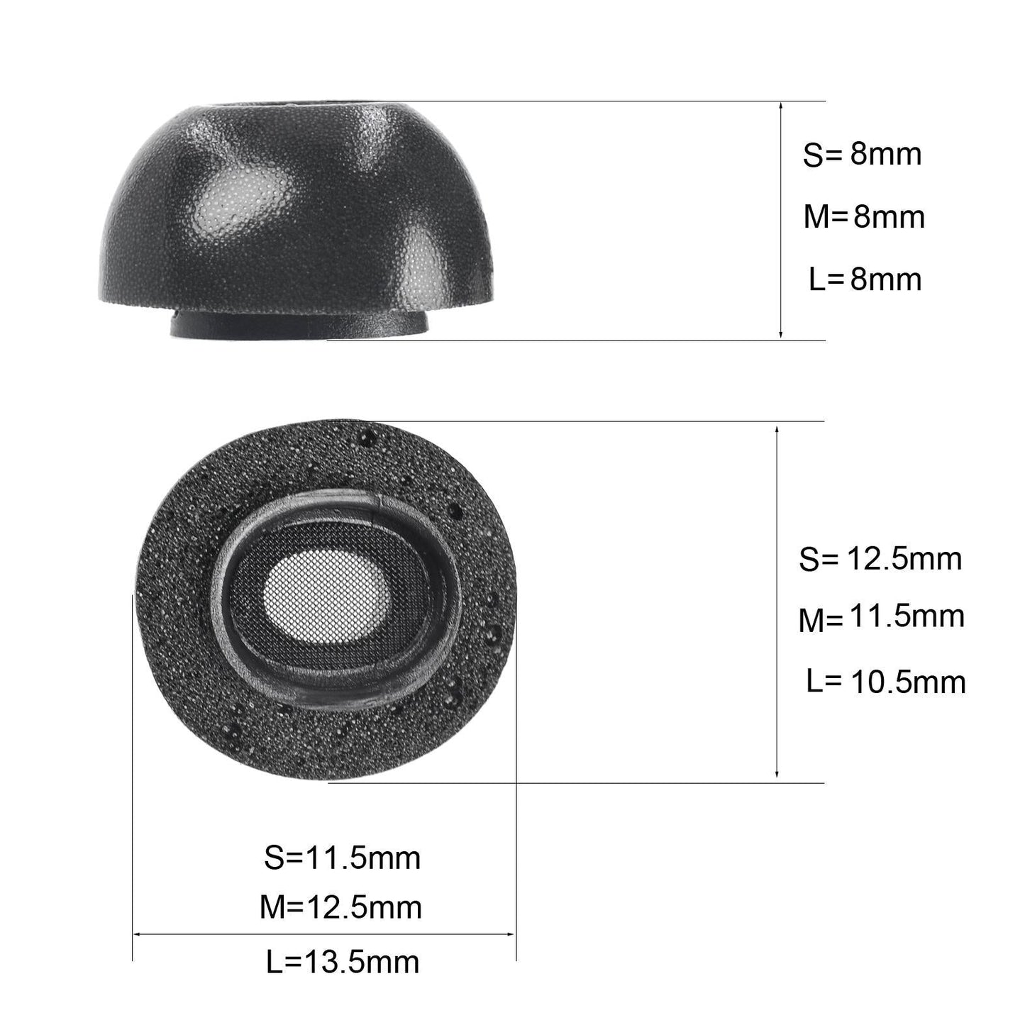 2-Pack Memory Foam Ear Tips For Tws Airpods Pro - Gray Large-1915197805874515970