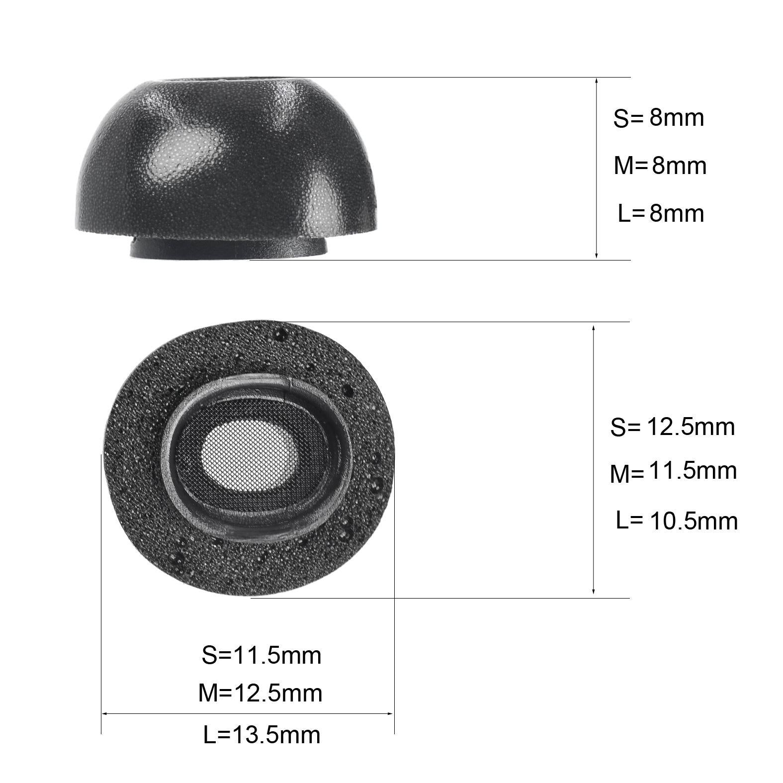 2-Pack Memory Foam Ear Tips For Tws Airpods Pro - Gray Large-1915197805874515970