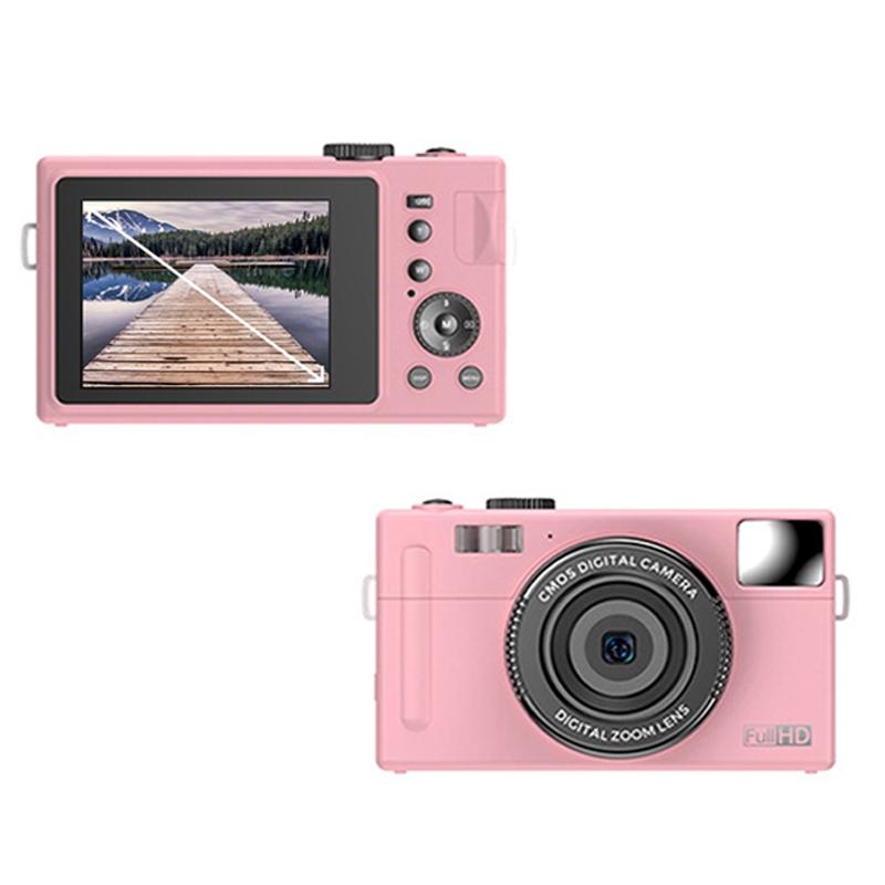 3.0 Hd Children'S Digital Camera With 48Mp & 3 Screen - Pink + Card Reader-1915197829152903175