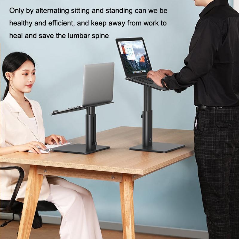 Black Portable Aluminum Laptop Support - Lifting And Raising-1915196962995572741