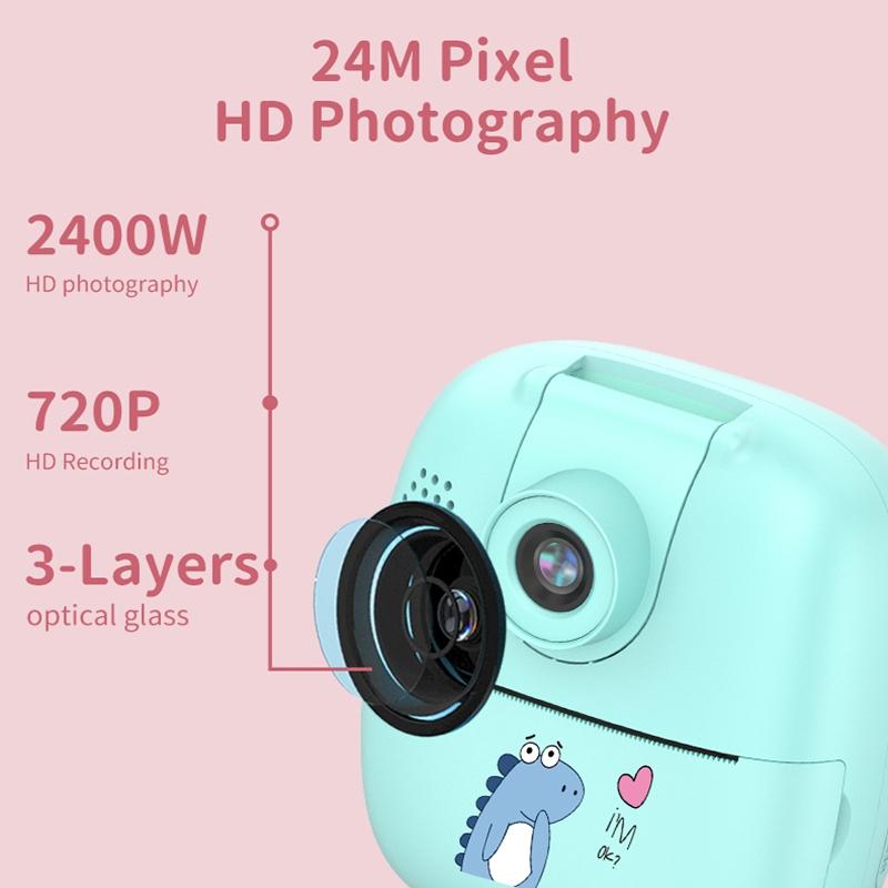 Blue Cartoon Kids Digital Camera With Rotating Lens - 16G Hd Print-1915197650756571138