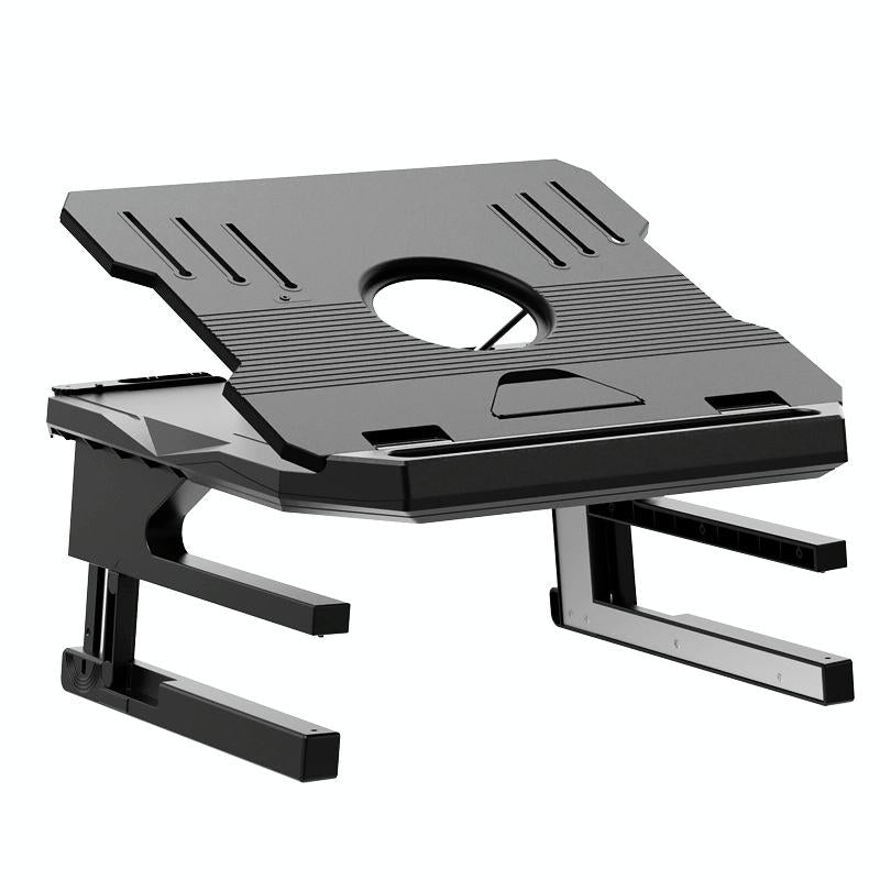 Foldable Aluminum Laptop Stand - Double Layer Heightening Bracket Black-1915196859920551942