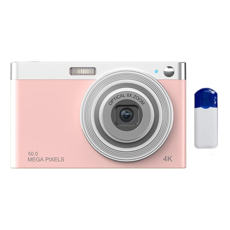 4K 8X Optical Zoom Telescopic Lens Digital Camera - Includes Card Reader & Wiper - Pink-1915197614836551680
