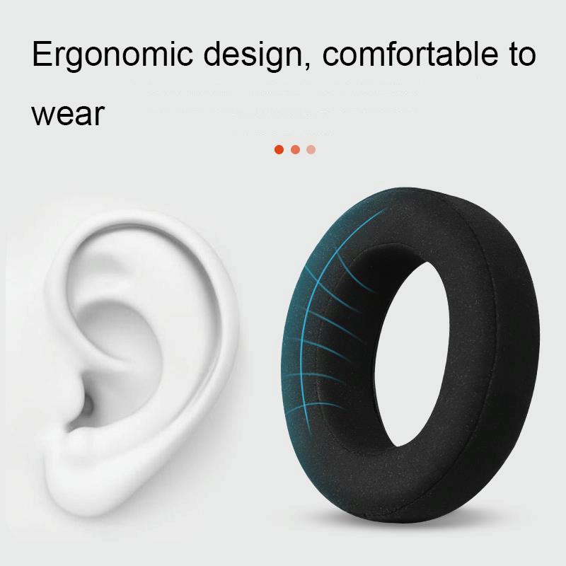 Breathable Leather Headset Cover For Focal Clear Mg Pro - Black Fiber 2 Pack-1915198271295459332