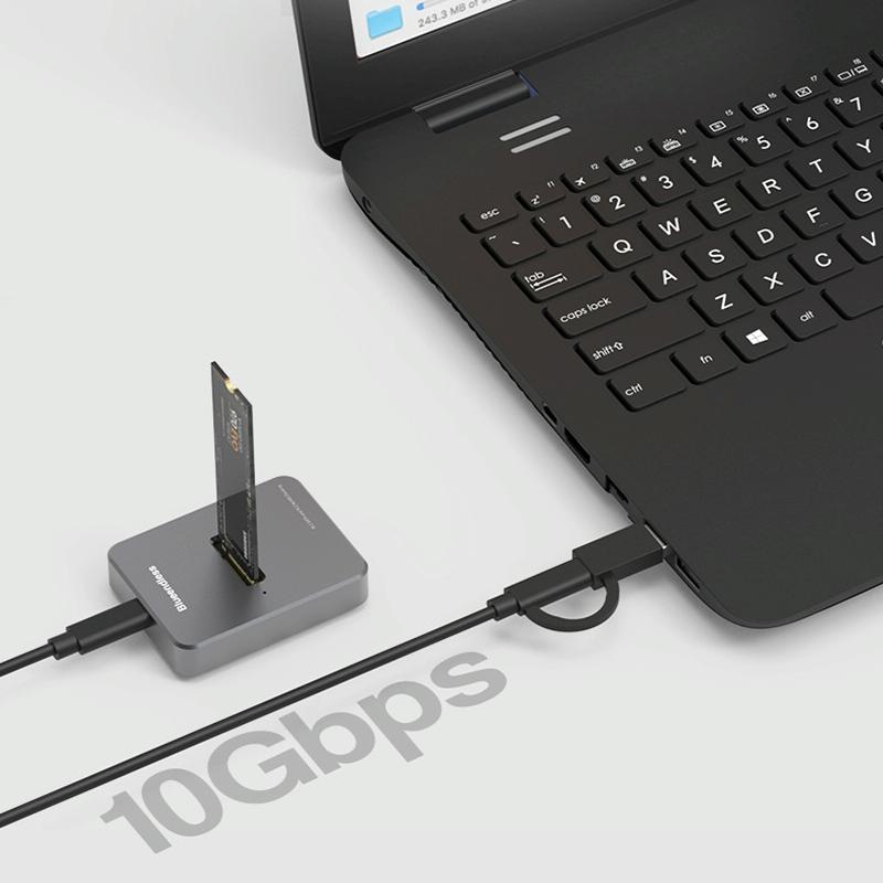 Dual Protocol M.2 Ssd Base For Sata / Nvme Drives Gray-1915196869605199878