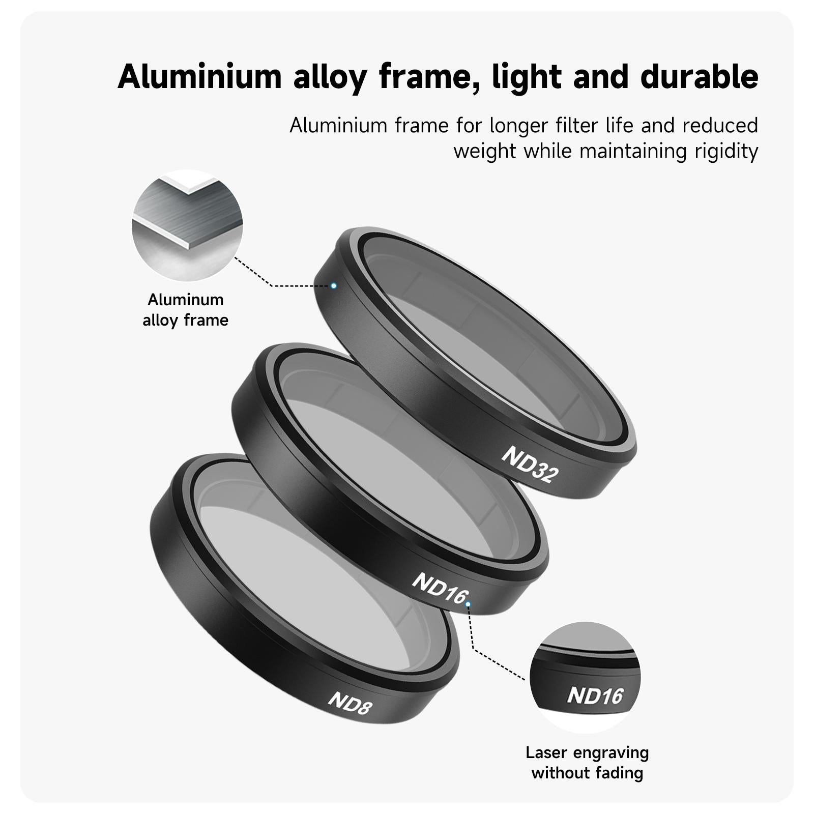 Aluminum Alloy Cpl Filter Set For Dji Action 3 / 4 Lens-1915197134014124036