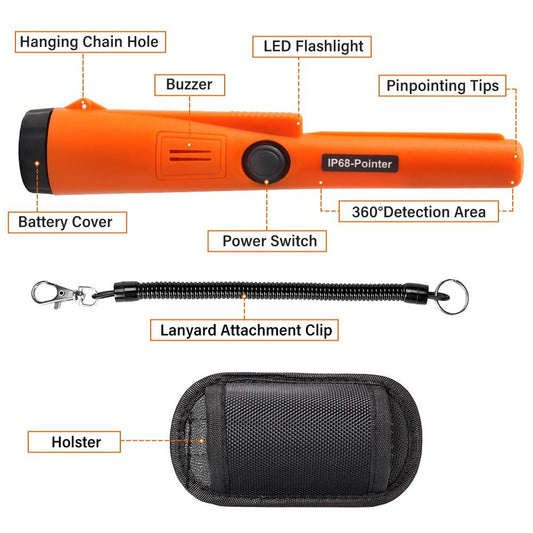 Waterproof Handheld Metal Detector With Positioning Stick - Ip68-1915197519818788865