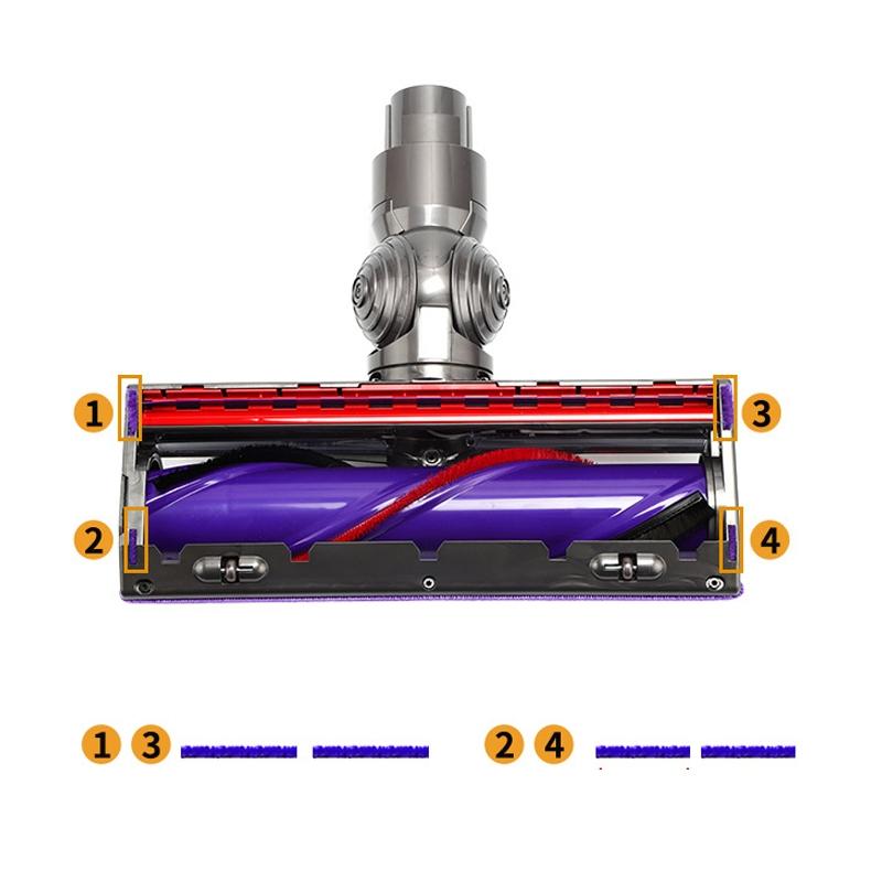 4Pcs Soft Plush Strips Vacuum Cleaner Replacement Parts For Dyson V8 V10-1922443407888879616