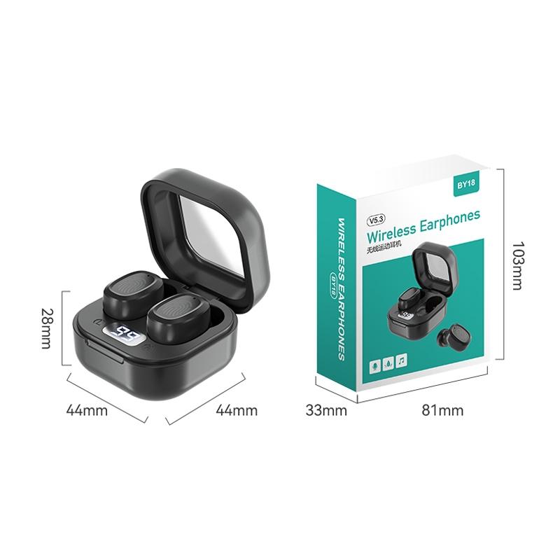 Black Wireless Earphones With Charging Case-1915198279411437569