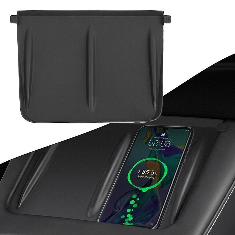 Non-Slip Silicone Wireless Charging Mat For Tesla Model 3 / Y - Black-1915196901943283719