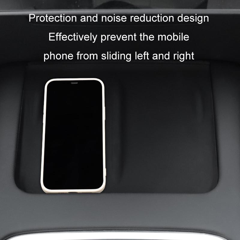 Non-Slip Silicone Wireless Charging Mat For Tesla Model 3 / Y - Black-1915196901943283717
