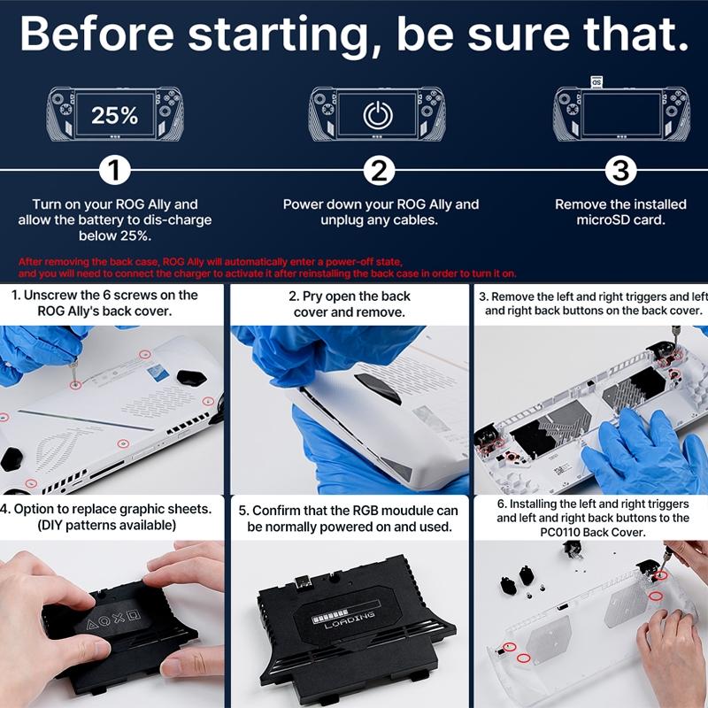 Jsaux Rgb Transparent Back Plate For Asus Rog Ally Console With Tool-1915198415831175174