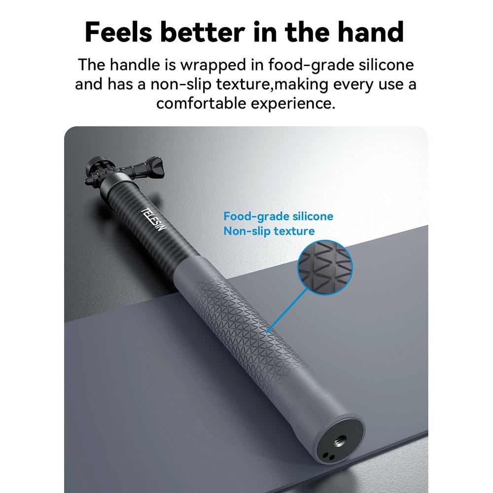 3M Carbon Fiber Selfie Stick Monopod For Action Cameras - 1 / 4 Screw-1915198269802287112