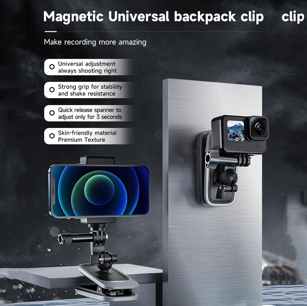 360 Degree Magnetic Backpack Clip Mount For Action Camera-1915197743605878786