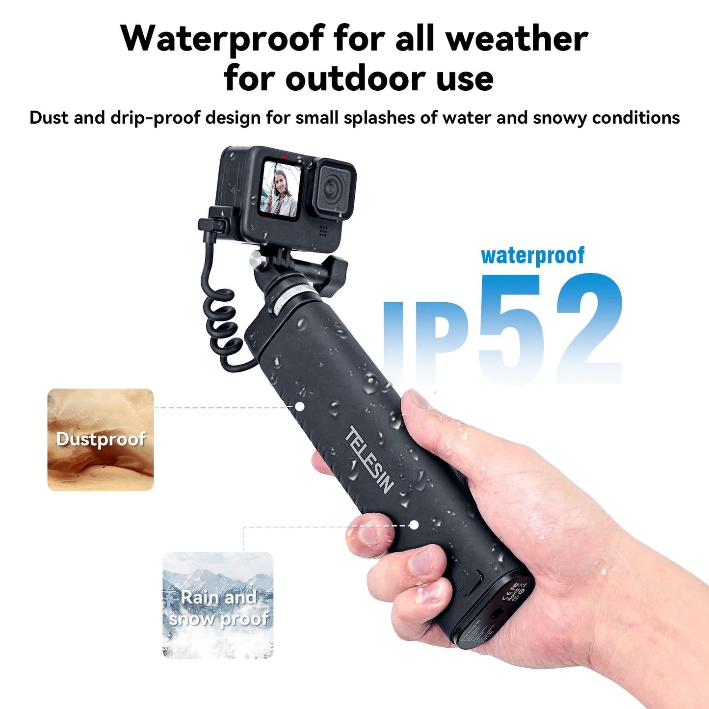 Sports Camera And Phone Selfie Stick With 10000Mah Power Bank-1915197572218228743