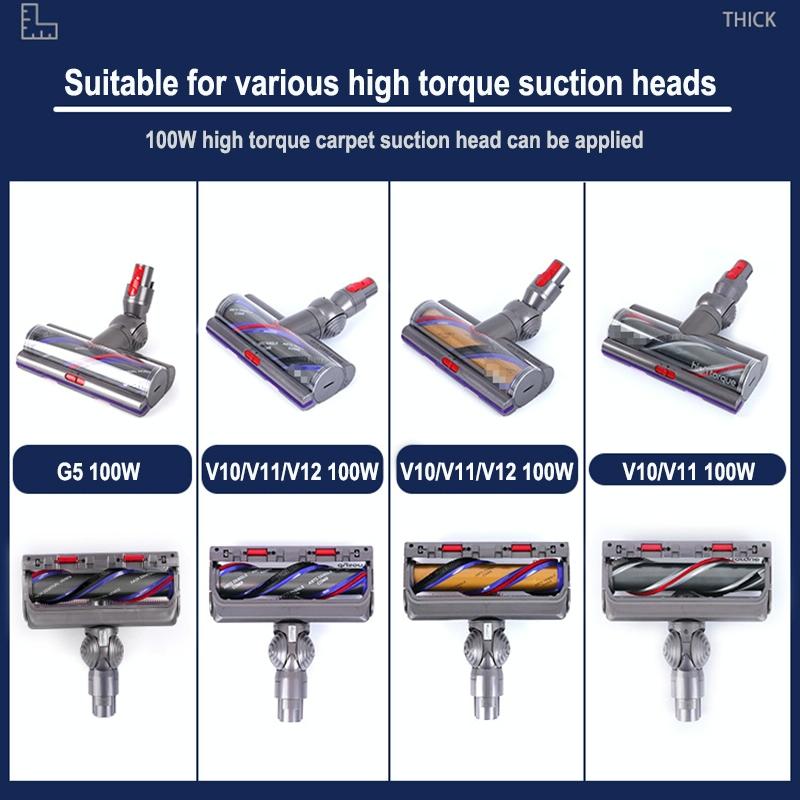 Powerful 100W Suction Head For Dyson V10 / V11 With V-Ball Wheels-1922443391669506052