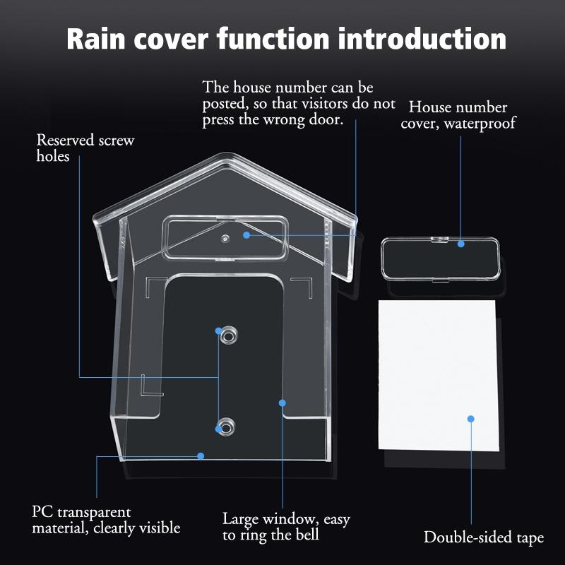 Waterproof Outdoor Doorbell Cover - Transparent Rain Protection-1915197135691845639