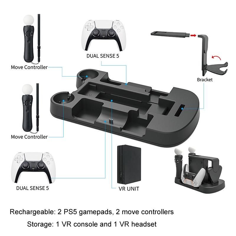 Multifunctional Ps5 / Move / Vr Charging Stand - White-1915196820670255107