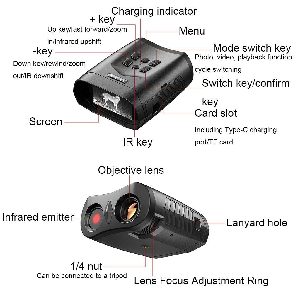 Portable Digital Night Vision Binoculars With 3-Inch Hd Lcd Screen-1915197127840108552