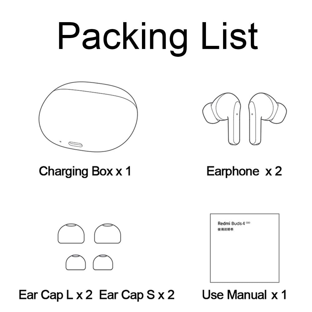 Waterproof Redmi Buds 4 Vitality Wireless Earphone With Bluetooth Calling And Noise Reduction - White-1915196832456249350