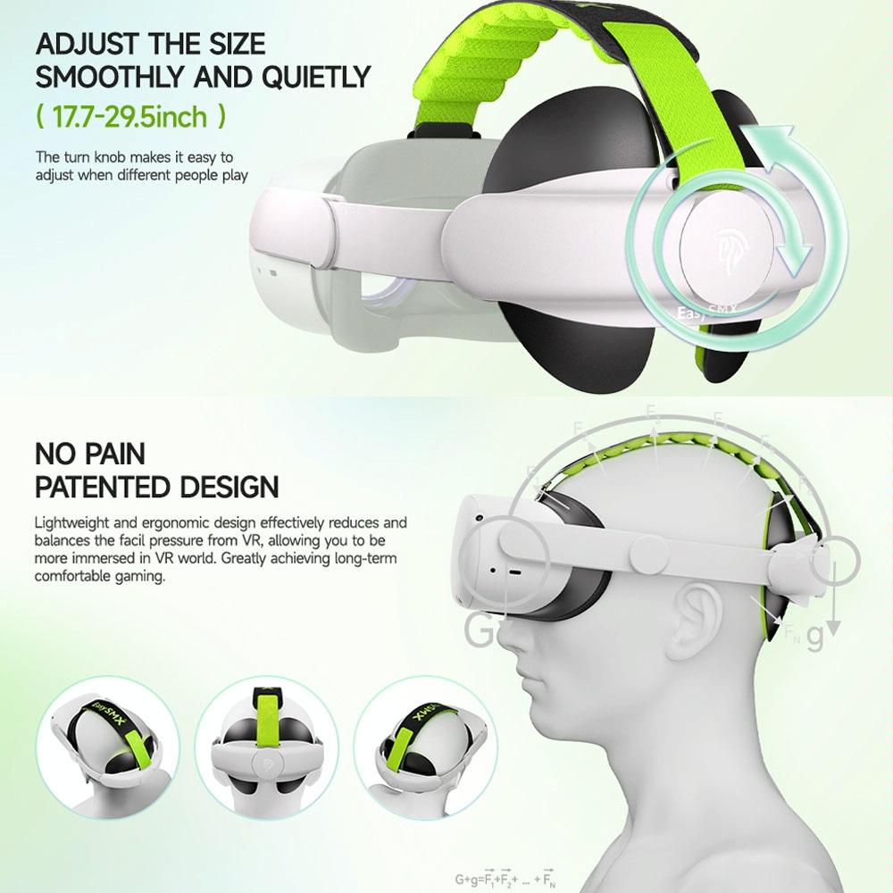 Adaptive Head Strap For Meta Quest 2 Vr With Adjustable Pads-1915196686578356226
