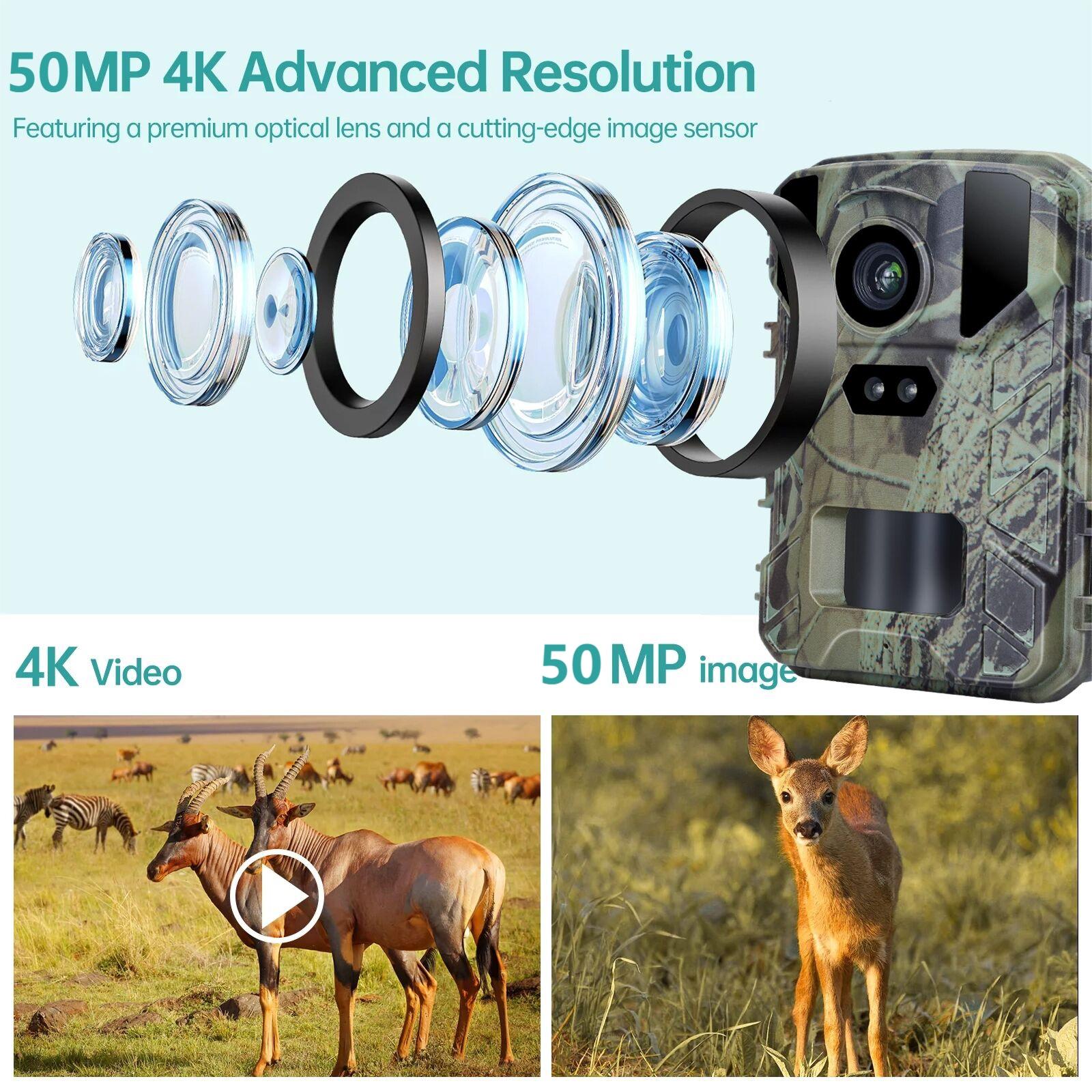 50Mp / 4K Mini Wildlife Hunting Camera With Night Vision-1915198282938847236