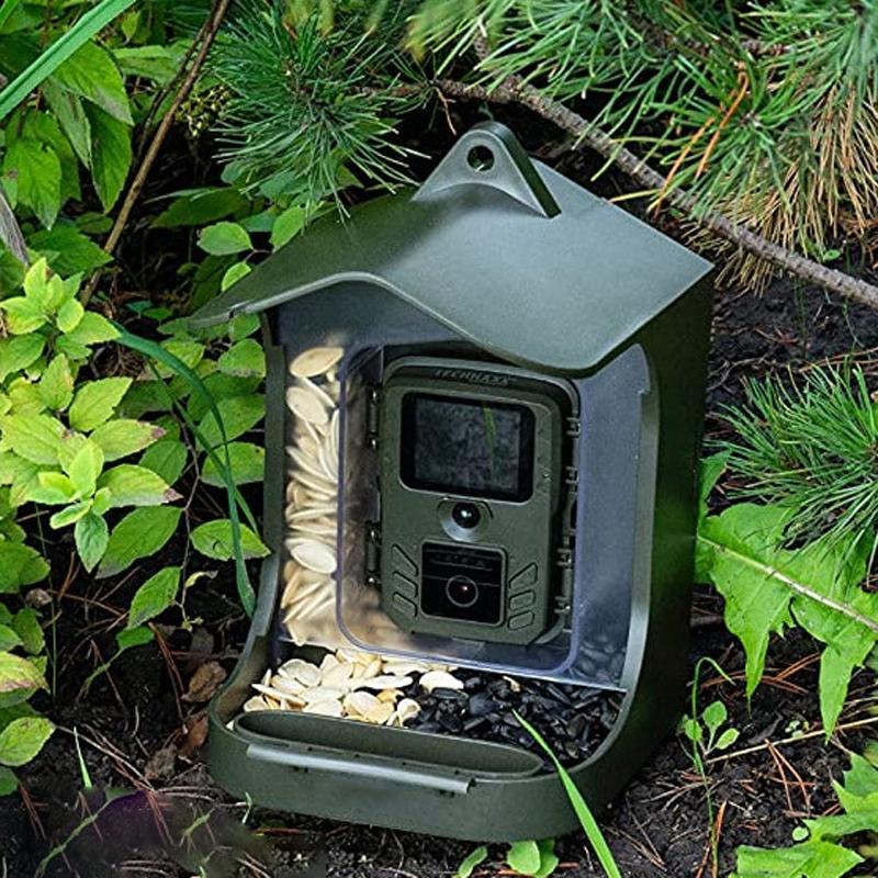 Outdoor Bird Watching Camera With Motion Sensor - Army Green Feeder-1922443390469935110