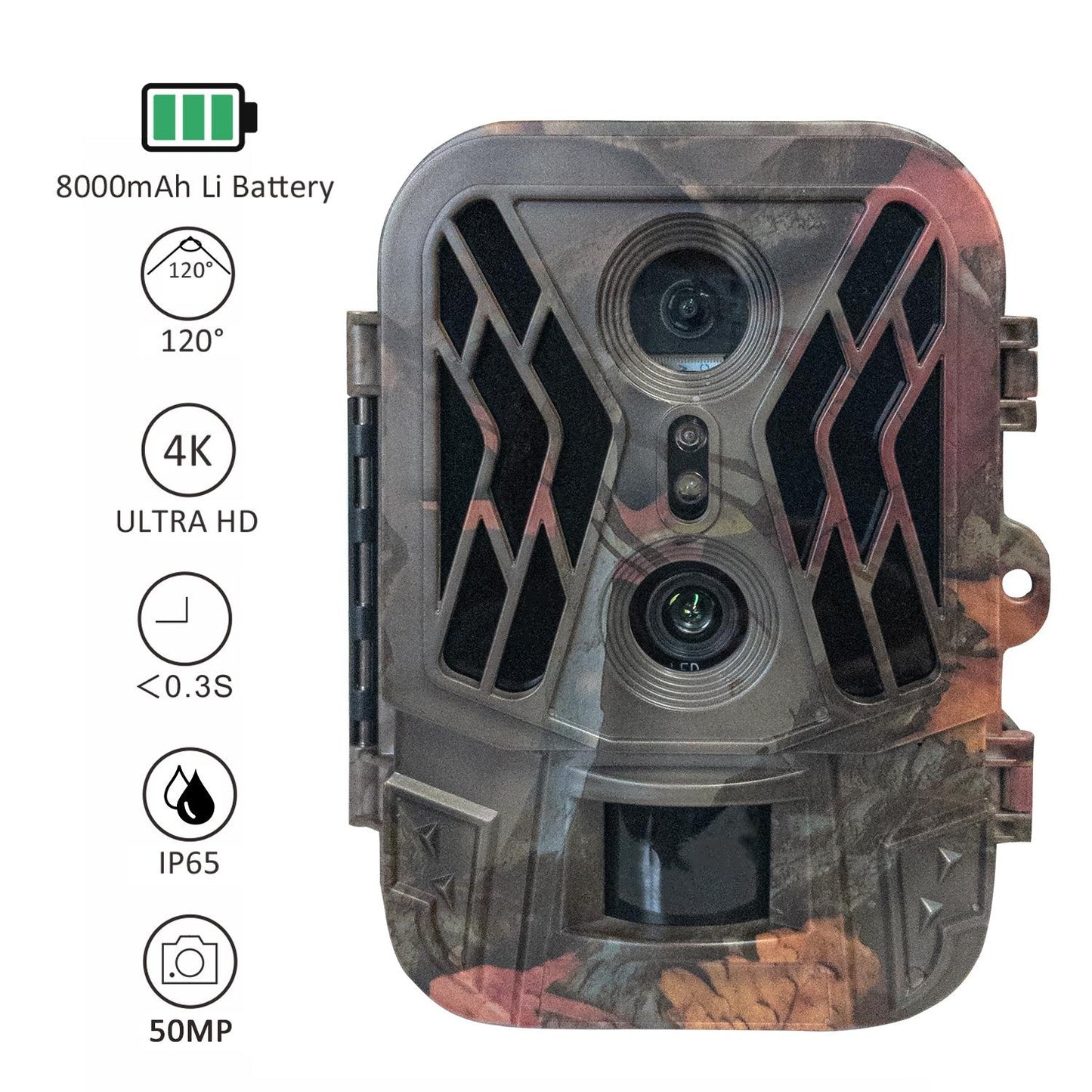 50Mp 4K Dual Lens Infrared Hunting Camera For Outdoor Rainfall And Fog-1915198263036874755