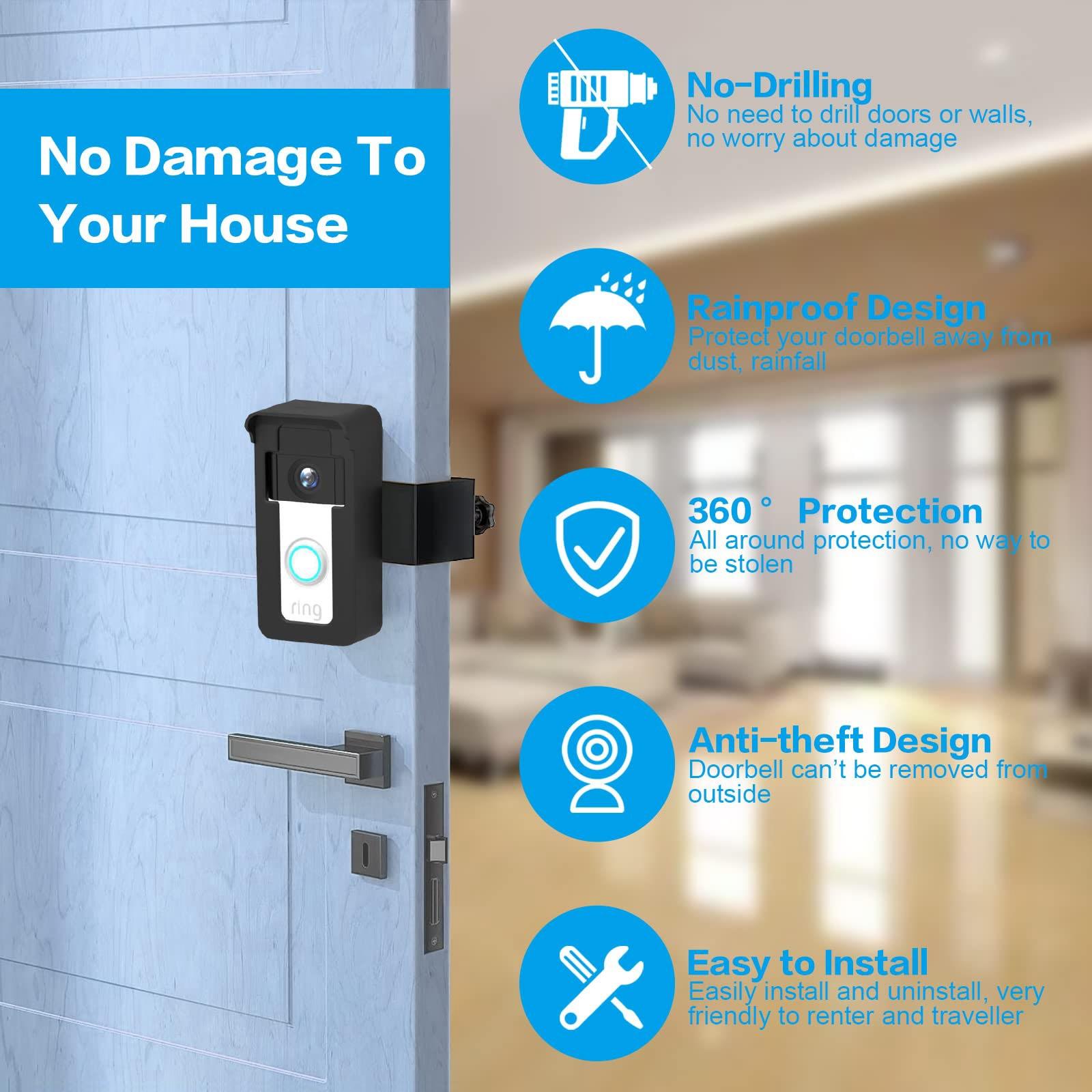 Universal Anti-Theft Overhead Bracket For Blink / Google Ring Doorbell - Adjustable-1915197882428952583