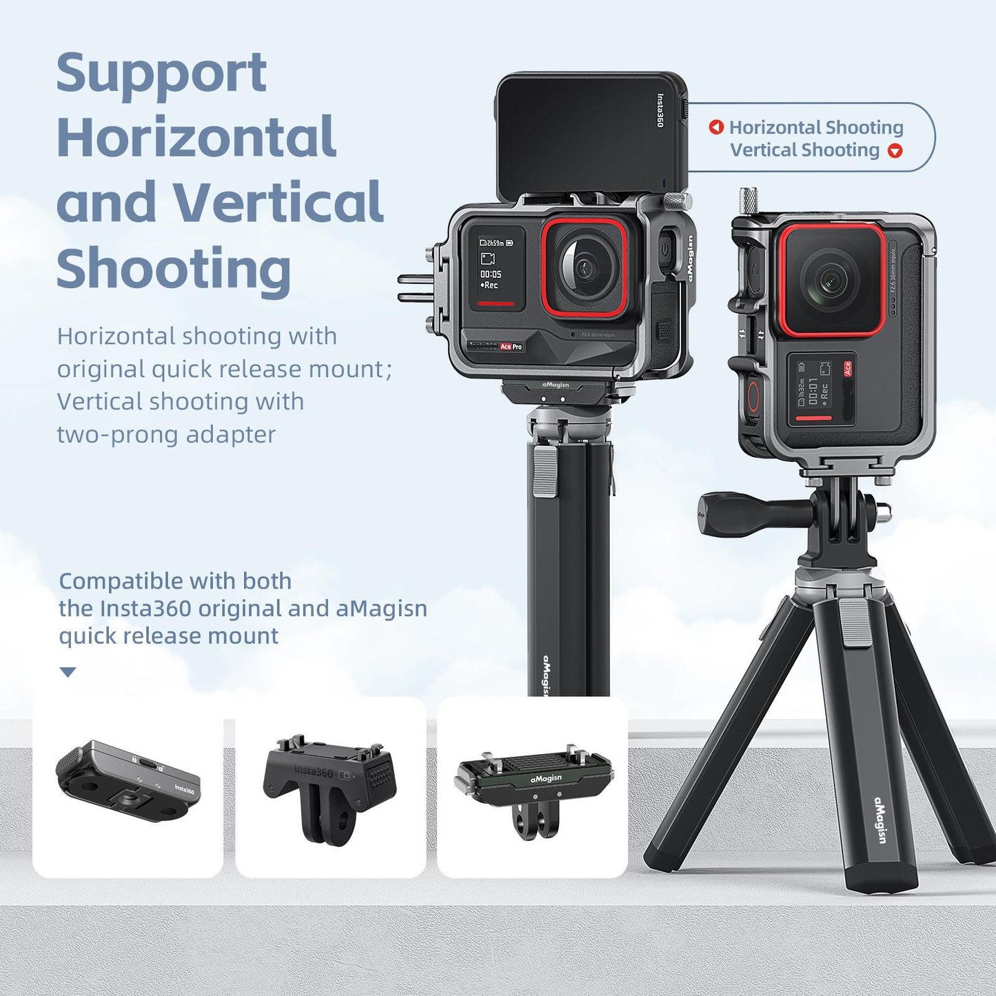 Metal Rabbit Cage Protective Frame For Insta360 Ace Pro / Ace Amagisn-1915197476332244997