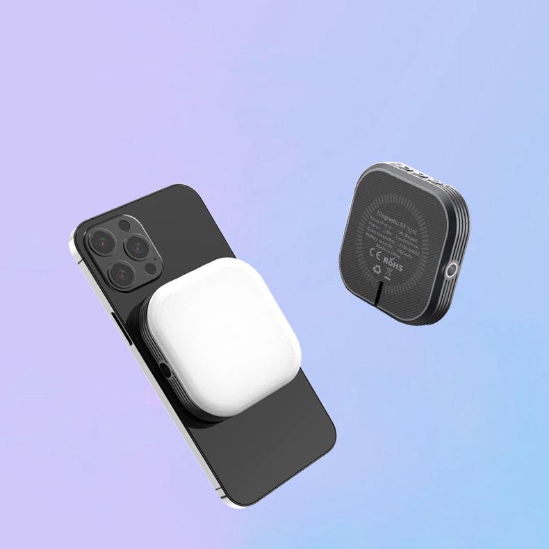 Rechargeable Mini Magnetic Selfie Light - Tri-Colour Temperature-1915197433231577088