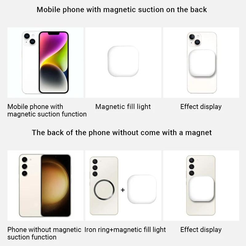 Rechargeable Mini Magnetic Selfie Light - Tri-Colour Temperature-1915197433231577096