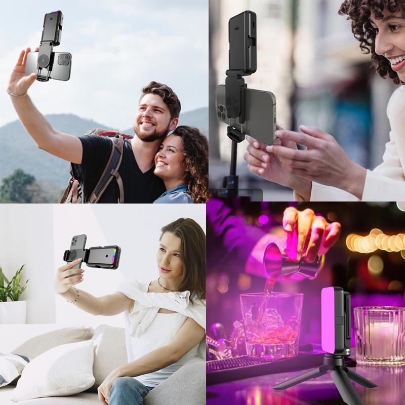 Foldable Rgb Fill Light With Phone Clip & Cold Shoe Interface-1915198275720450056